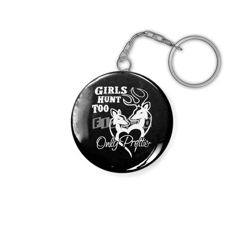 Womens Girl's Hunt Too New Brown Buck Doe Couple Fun For Southern Belle Hunt Anahtarlık
