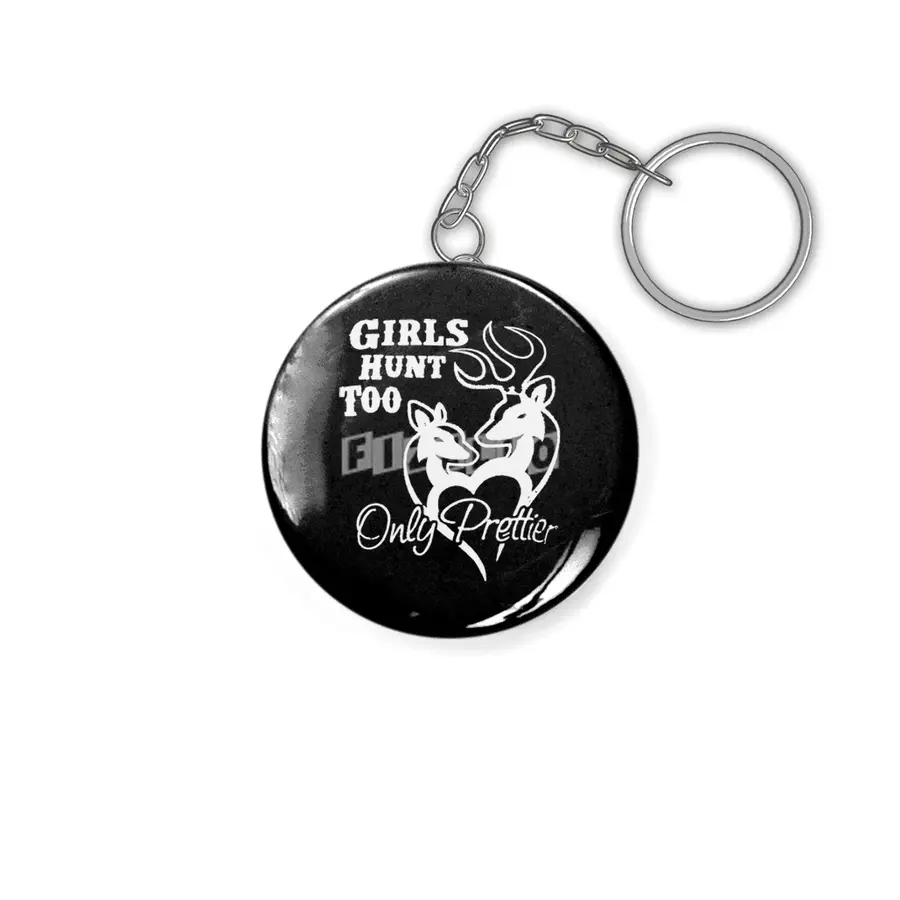 Womens Girl's Hunt Too New Brown Buck Doe Couple Fun For Southern Belle Hunt Anahtarlık