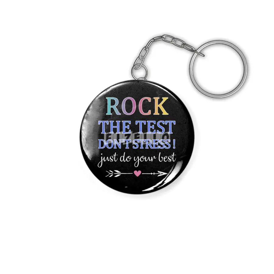 rock the test the best dont stress just do your best rock teacher Anahtarlık