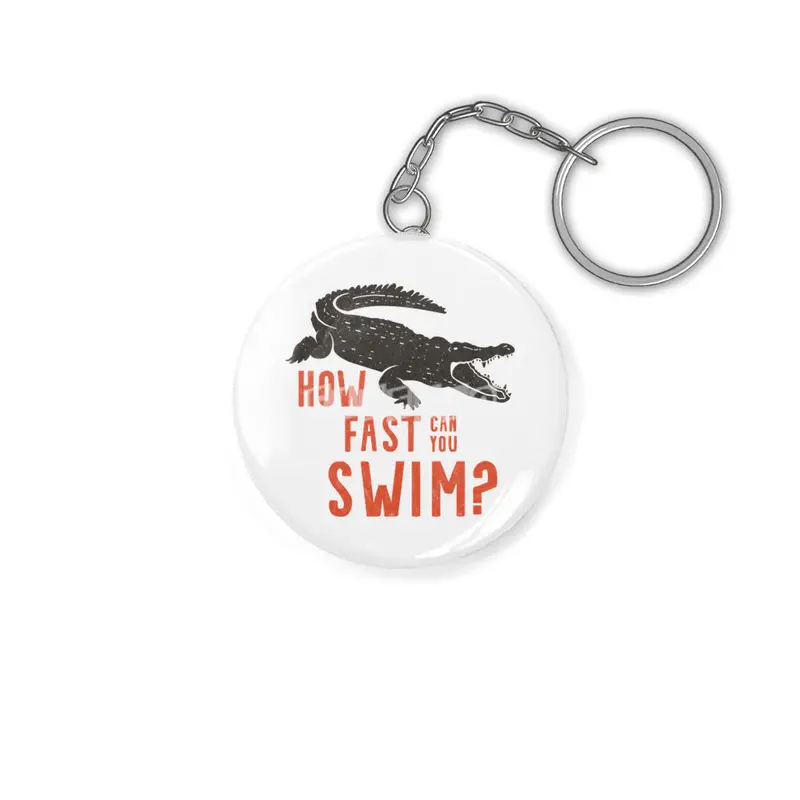 How fast Can you Swim? Crocodile Design Anahtarlık