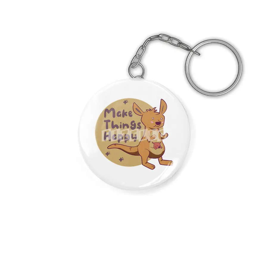 Make things happy Kawaii funny cute kangaroo brown Anahtarlık
