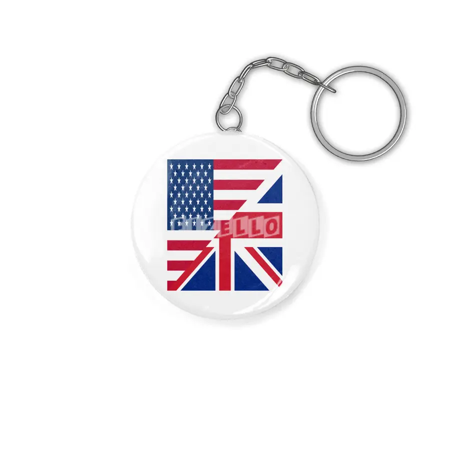 American & United Kingdom Flags Anahtarlık