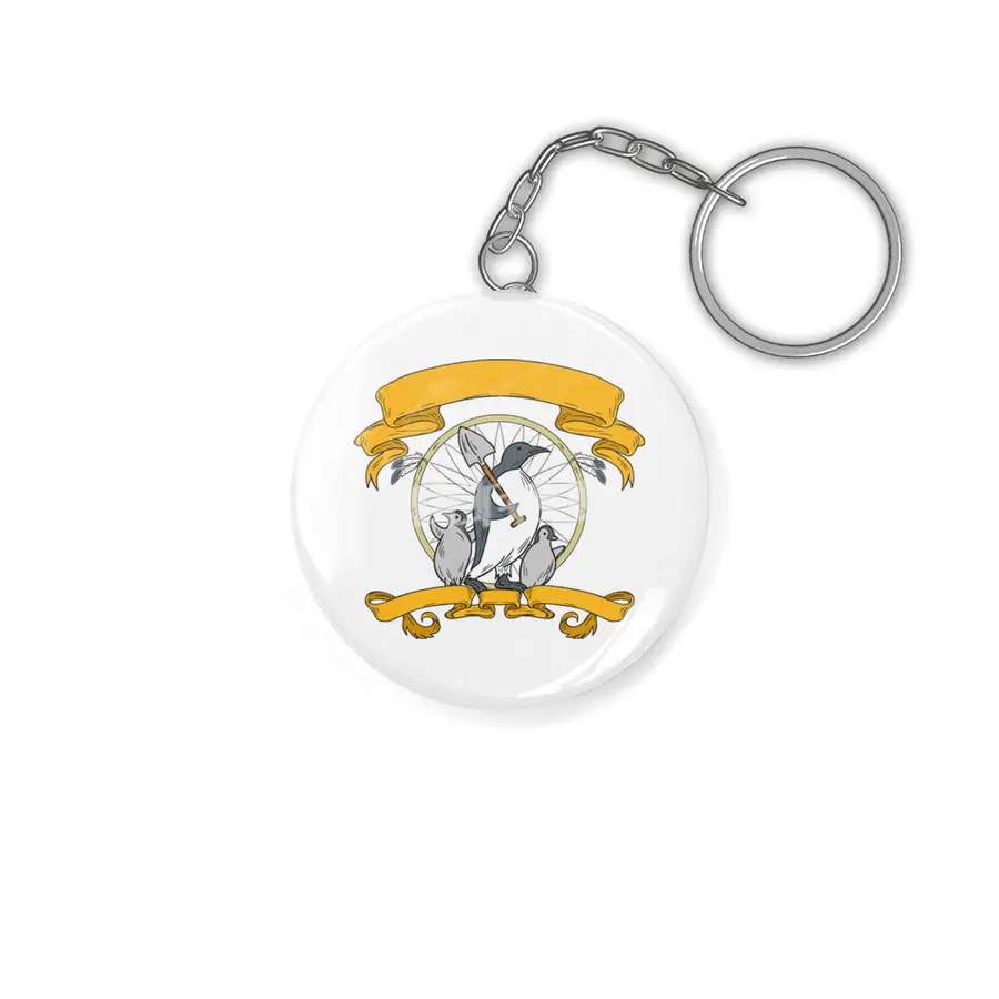 Penguin Shovel Chick Dreamcatcher Drawing Anahtarlık