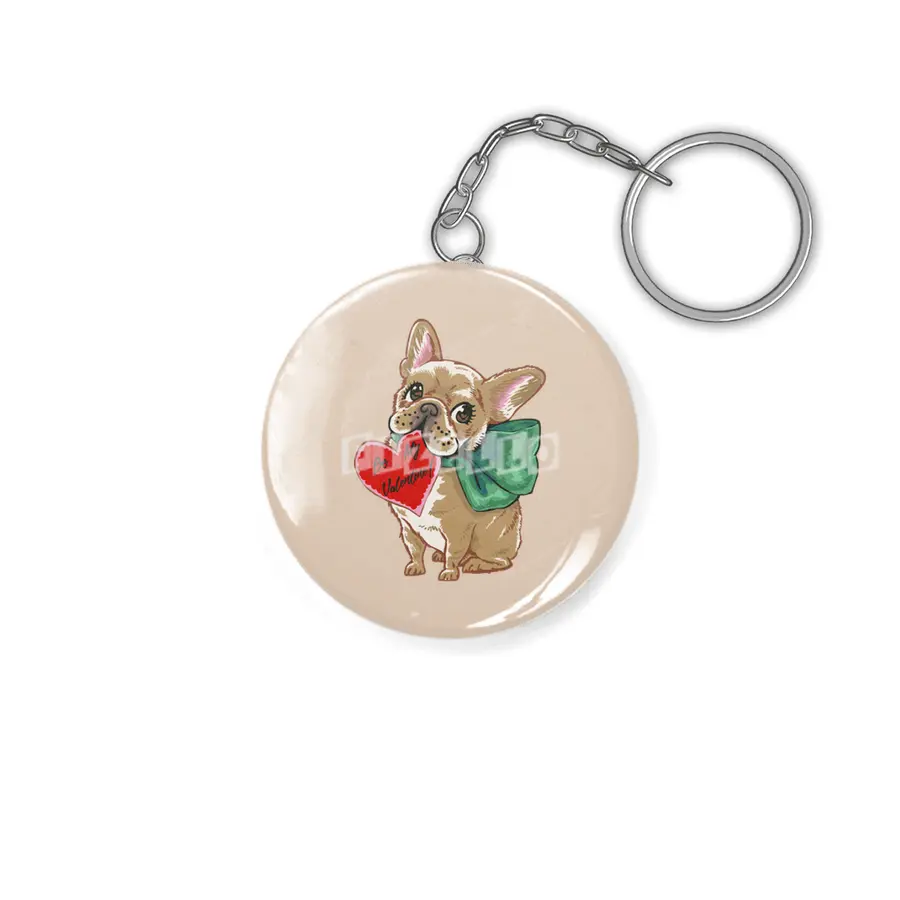 Be My Valentine Frenchie Anahtarlık