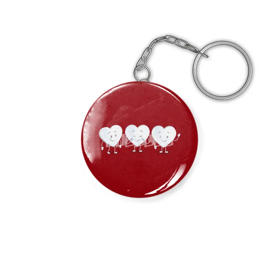 White Valentine Candy Hearts Anahtarlık