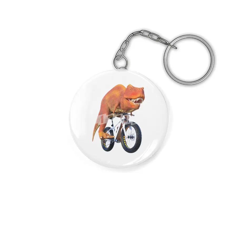 T Rex Bike Rider Anahtarlık