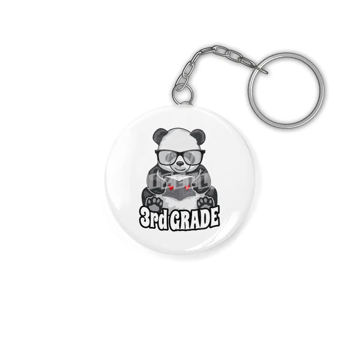 3rd Grade Back To School Panda Book Reader Teacher Heart Anahtarlık
