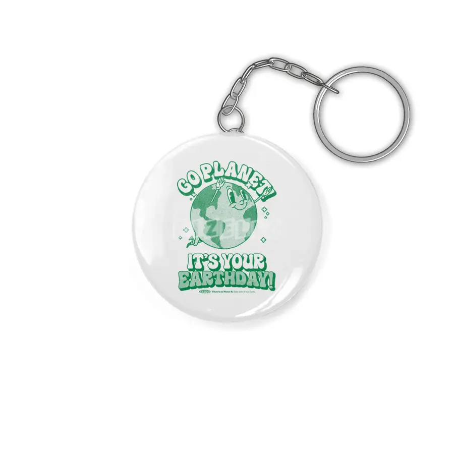 Go Planet It's Your Earth Day Retro Mascot Cute Earth Day Anahtarlık