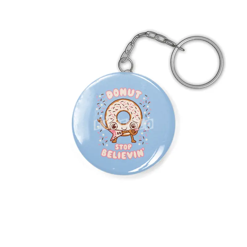 Donut Stop Believin - Kawaii style cute funny musical Anahtarlık