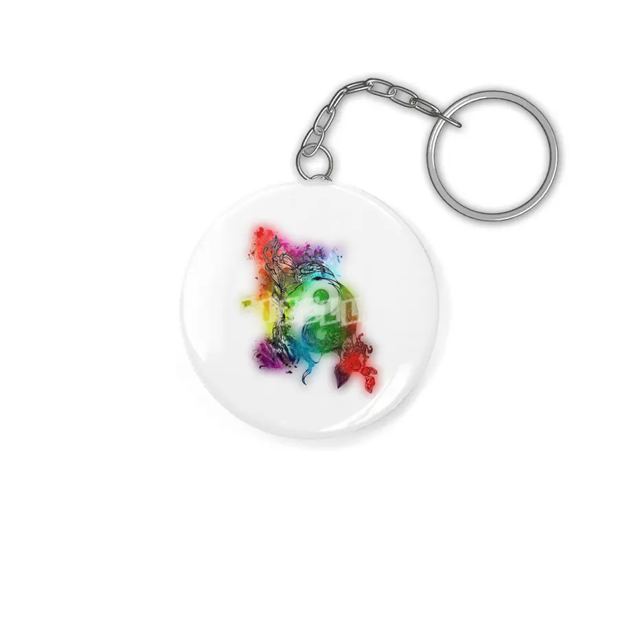 Zen Doodle Yin Yang Rainbow Pride Anahtarlık
