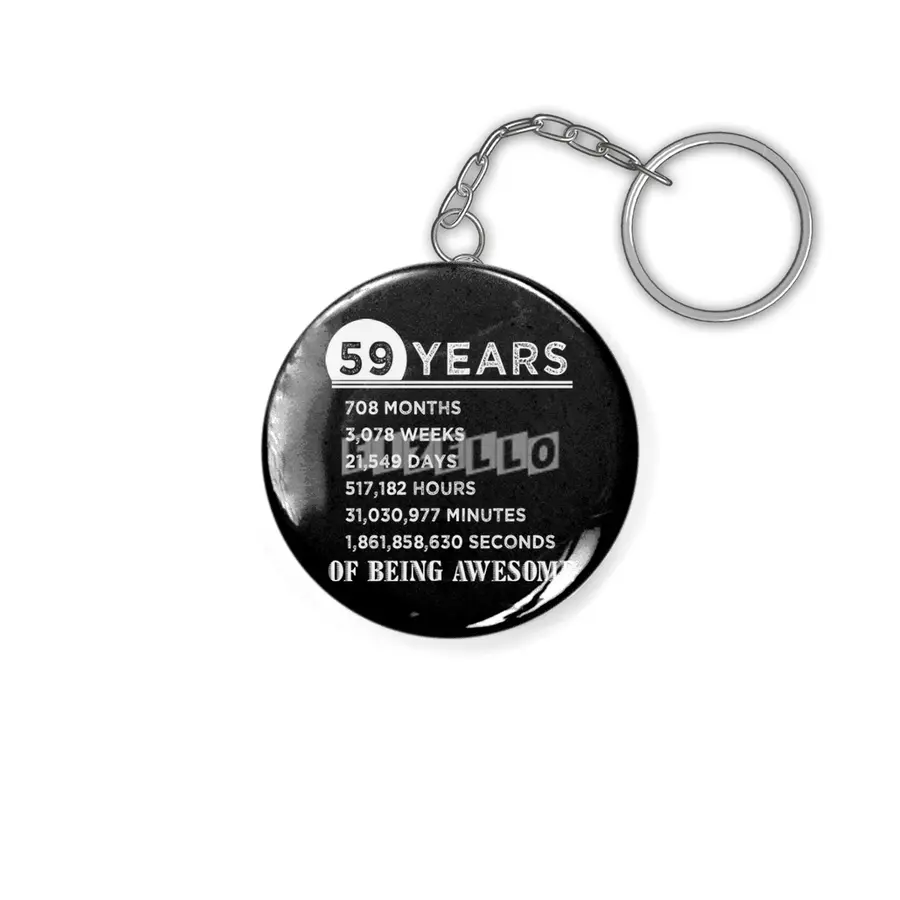 59th Birthday Gifts 59 Years Old of Being Awesome Anahtarlık
