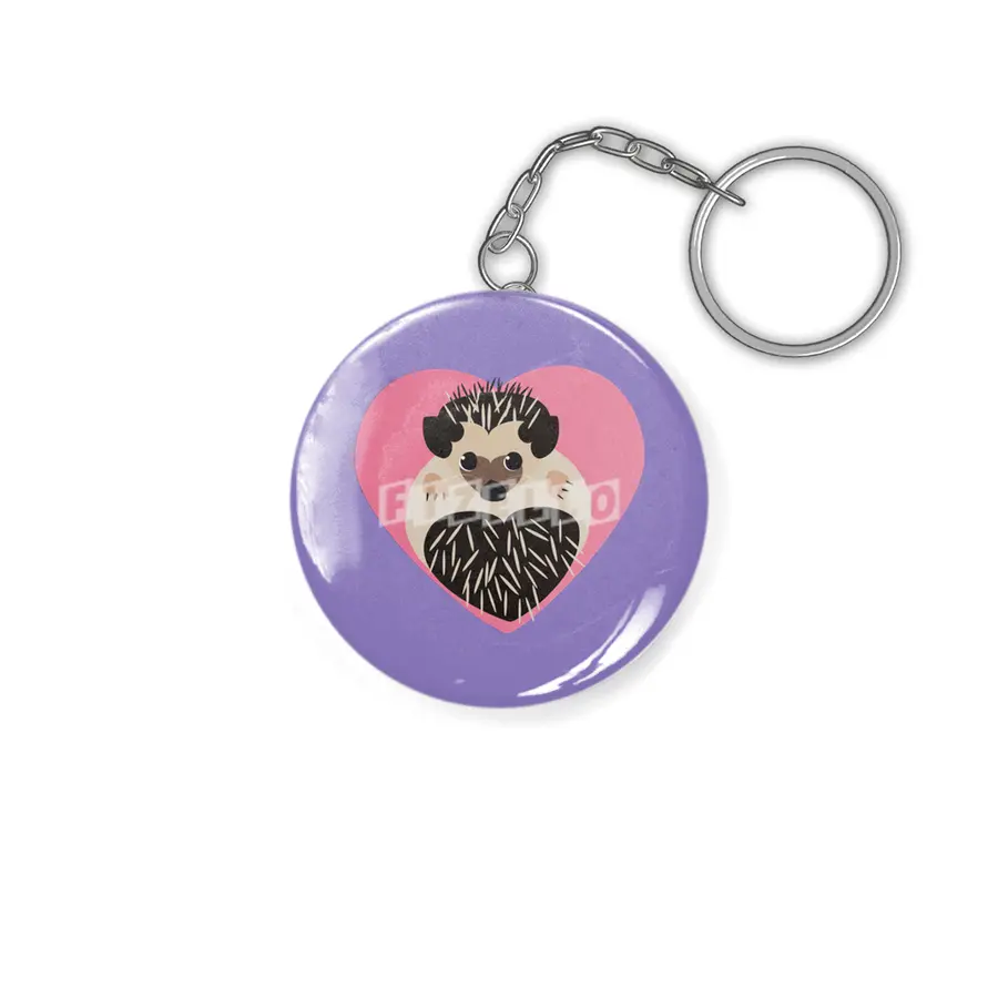 Hedgehog Love Heart Anahtarlık