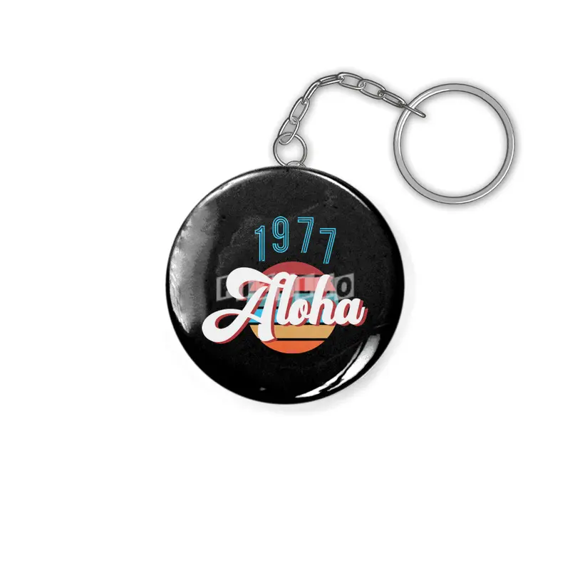 Retro Vintage Summer Aloha 1977 Anahtarlık