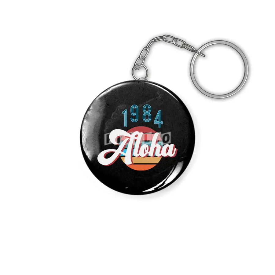 Retro Vintage Summer Aloha 1984 Anahtarlık