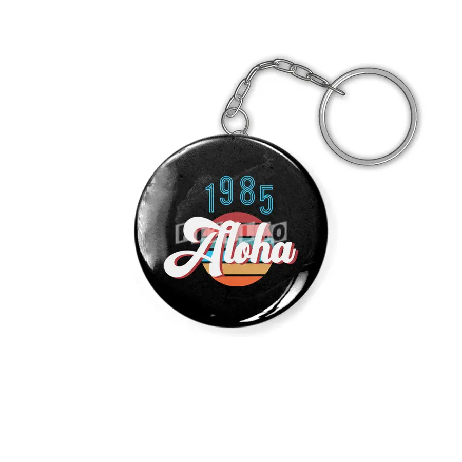 Retro Vintage Summer Aloha 1985 Anahtarlık
