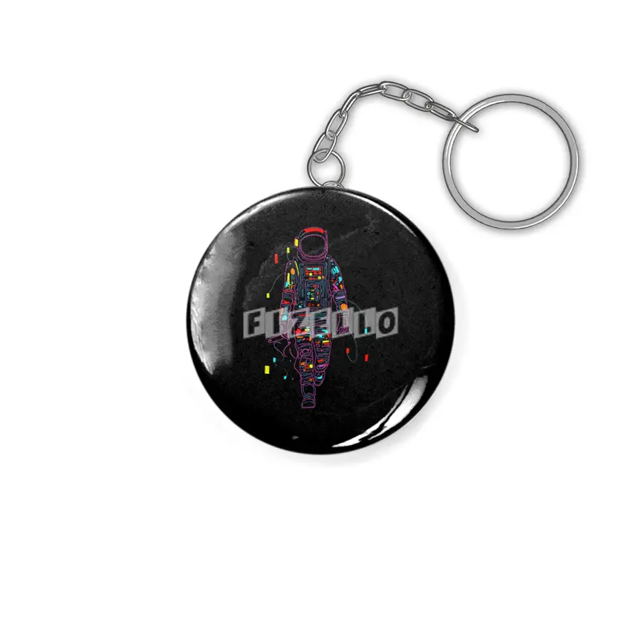 Abstract Retro Neon Astronaut Anahtarlık