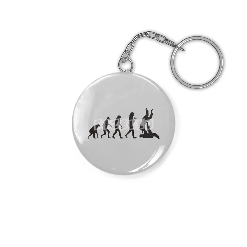 Evolution of Man Jiu Jitsu Humour Logo Anahtarlık