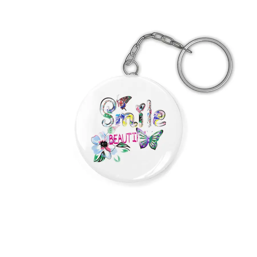 Butterfly alphabet letter smile beauty Anahtarlık
