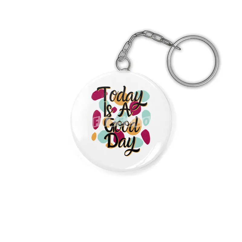 Today Is A Good Day Colorful Polka Blobs - Abstract Wobbly Polka Dots Anahtarlık