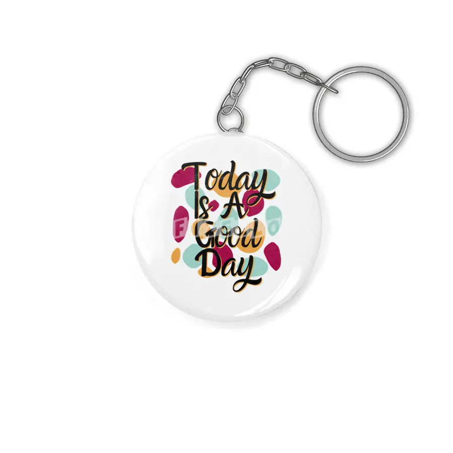 Today Is A Good Day Colorful Polka Blobs - Abstract Wobbly Polka Dots Anahtarlık