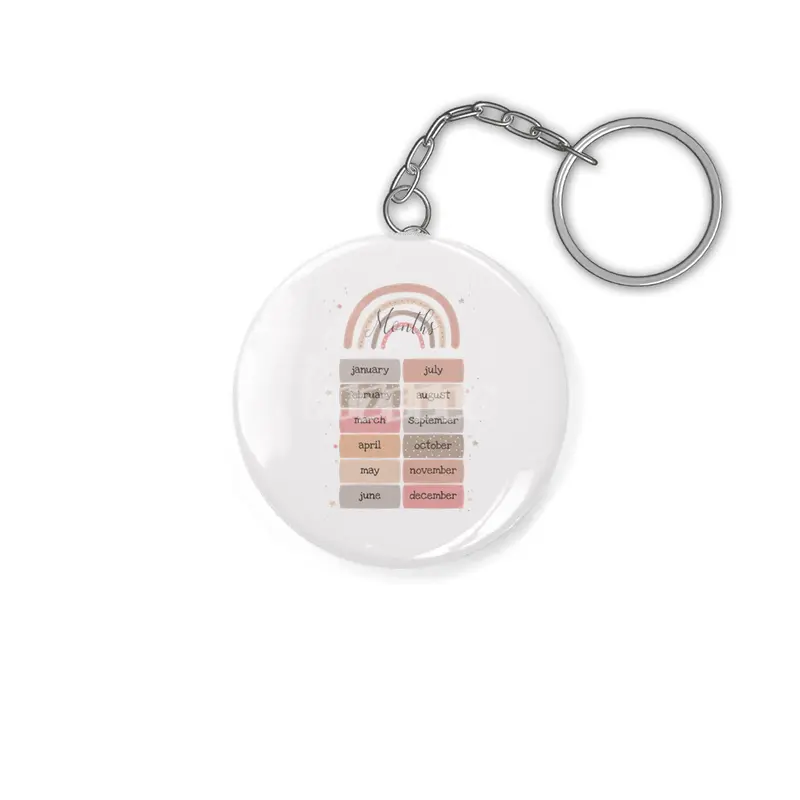 Months beautiful print for little kids - educational print - from january to december Anahtarlık
