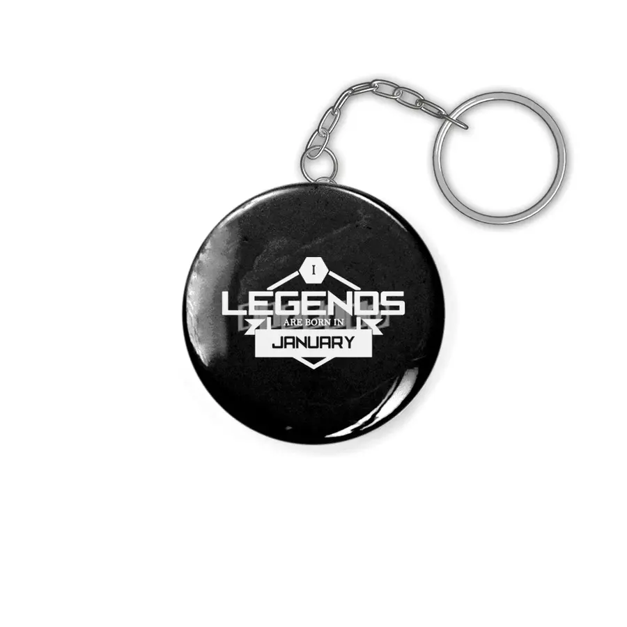 Legends Are Born In January Funny Logo Anahtarlık