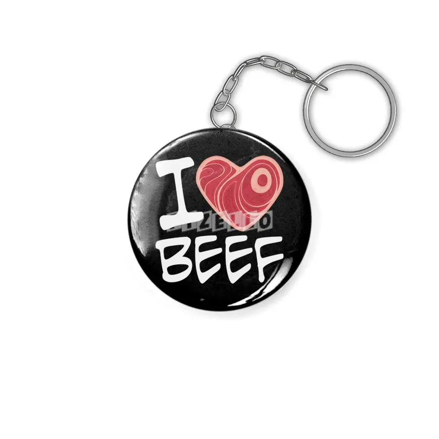I Love Beef - White Text Version Anahtarlık