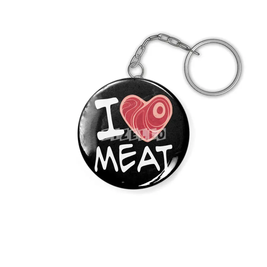 I Love Meat - White Text Version Anahtarlık