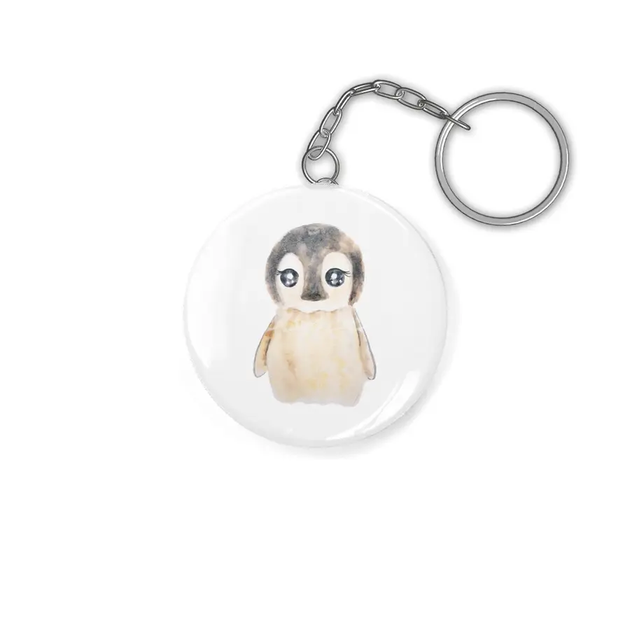 cute baby penguin watercolor Anahtarlık