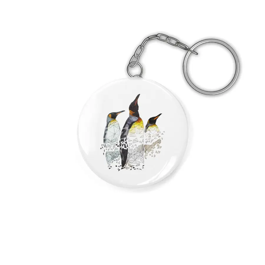 Low Poly Penguin Trio Anahtarlık