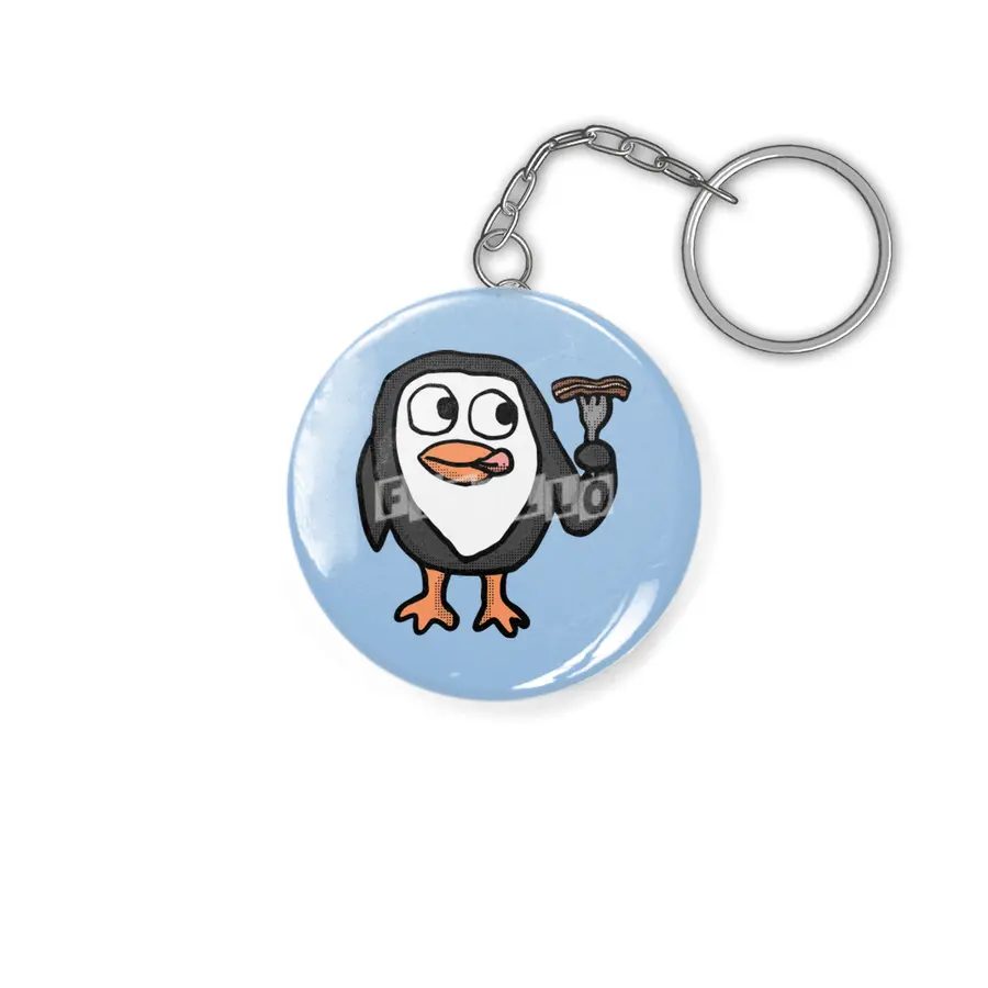 Bacon Lovin Penguin  Anahtarlık