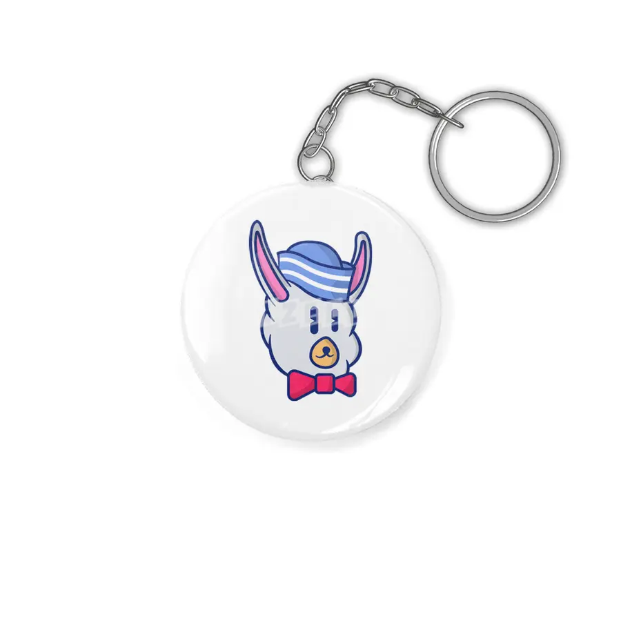 cute sailor alpaca illustration character Anahtarlık