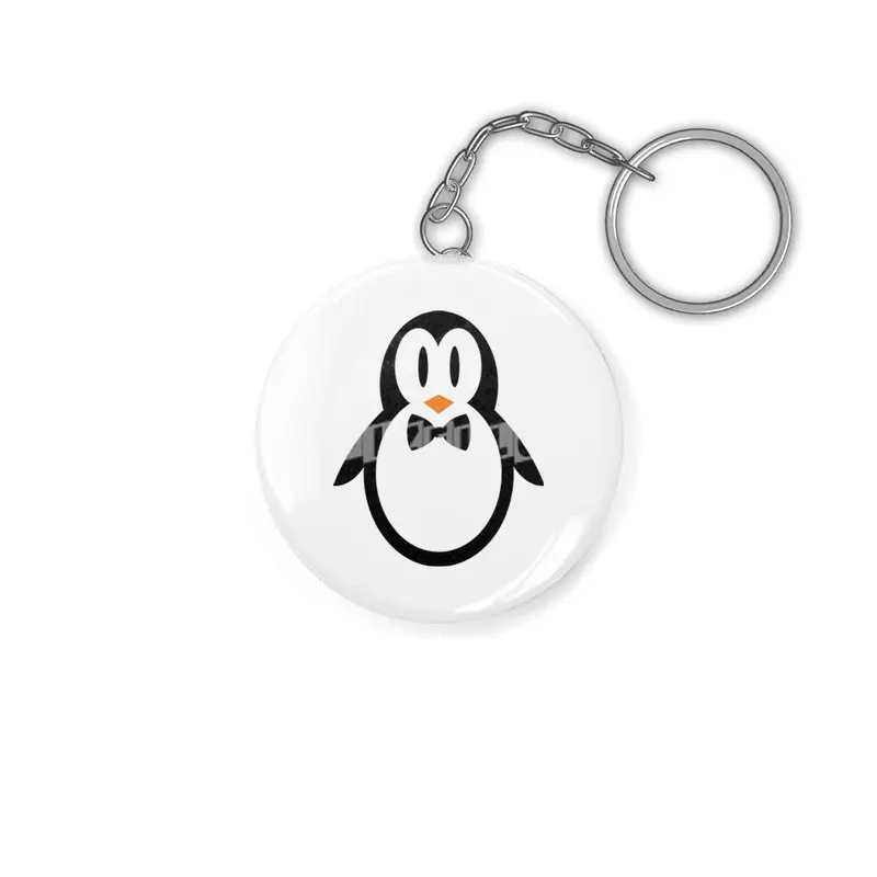 bow tie penguin cute cartoon animal character Anahtarlık
