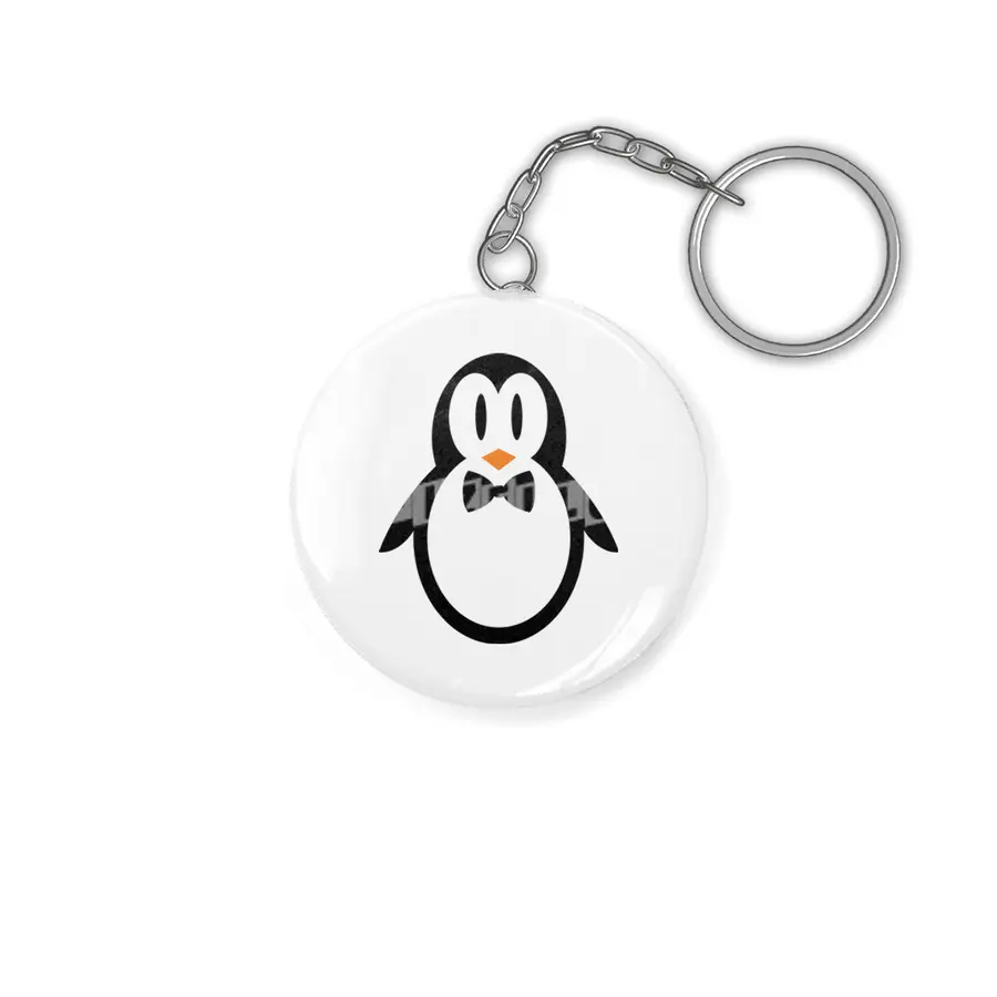 bow tie penguin cute cartoon animal character Anahtarlık