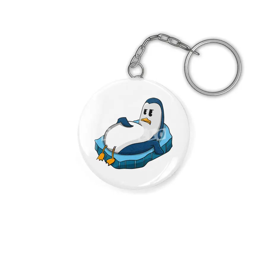 fat penguin cute character illustration Anahtarlık