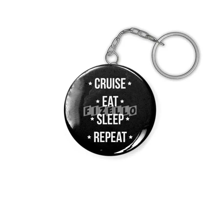 Cruise Eat Sleep Repeat Vacation Traveling  Anahtarlık