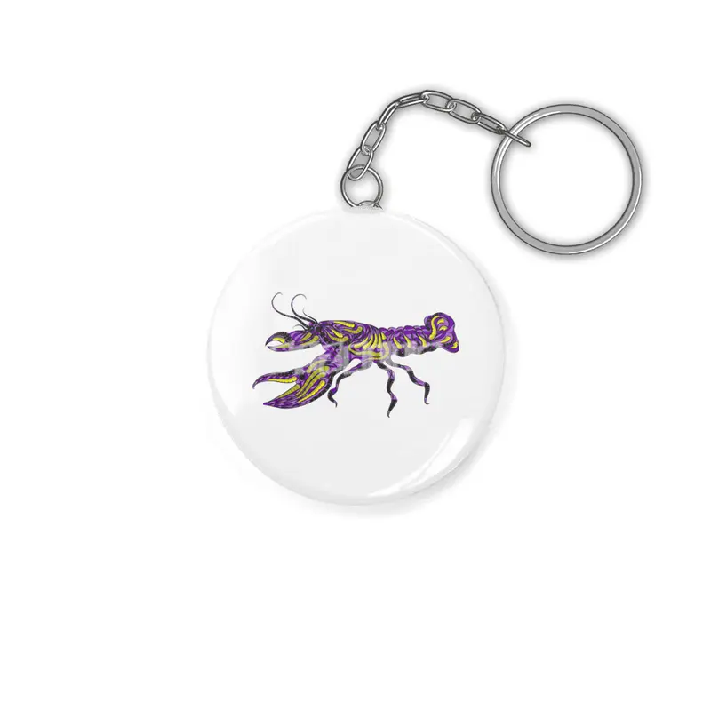 ethmic silhouette of lobster Anahtarlık