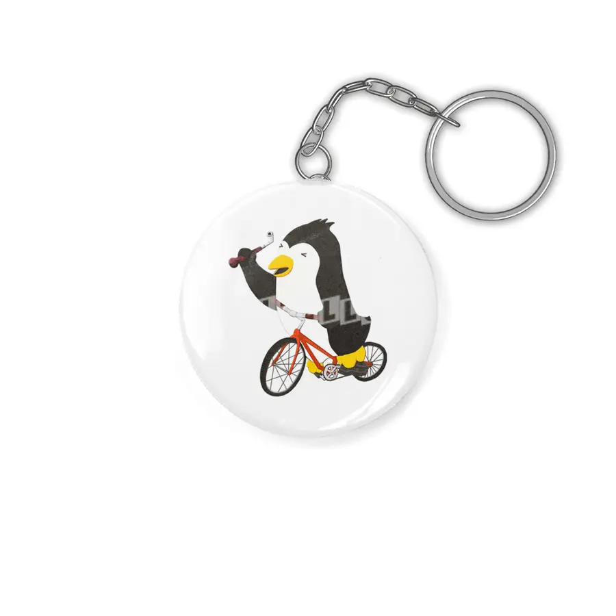 Cycling Penguin (w/ Piano Tuning Lever) Anahtarlık