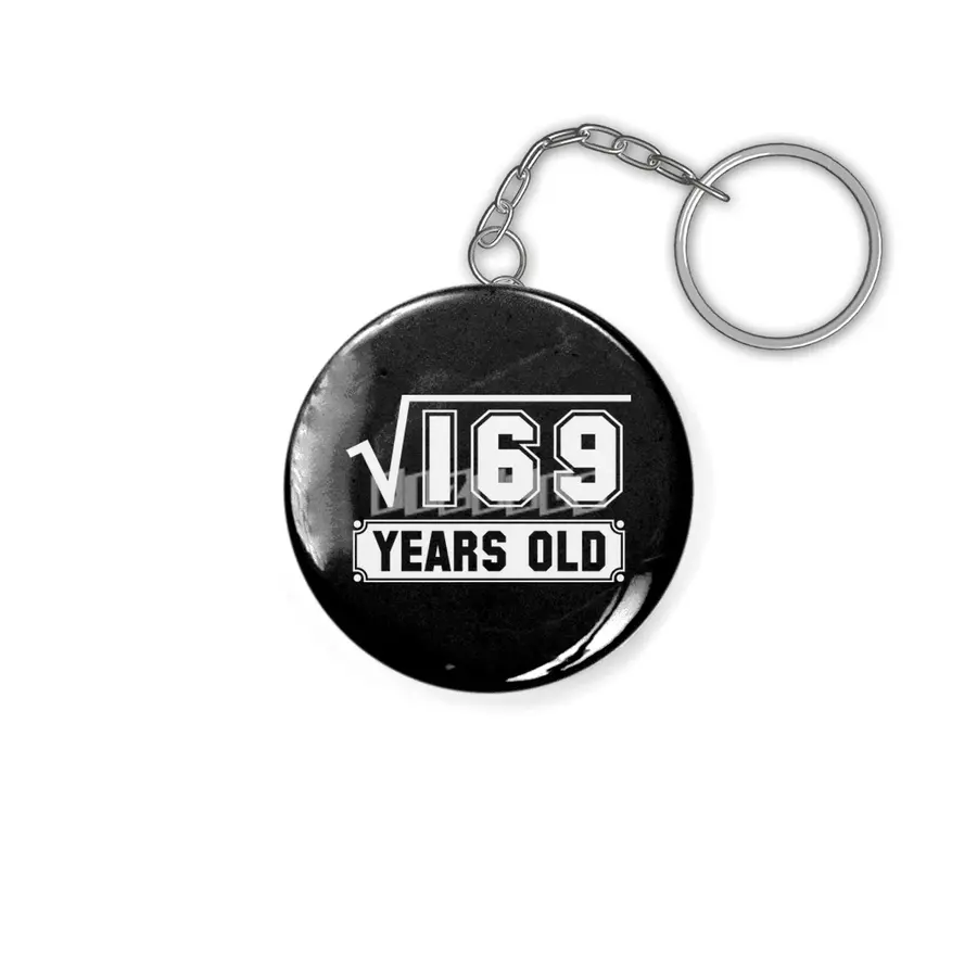 13th Birthday Gift Square Root of 169 13 Year Old Math Bday Present Anahtarlık