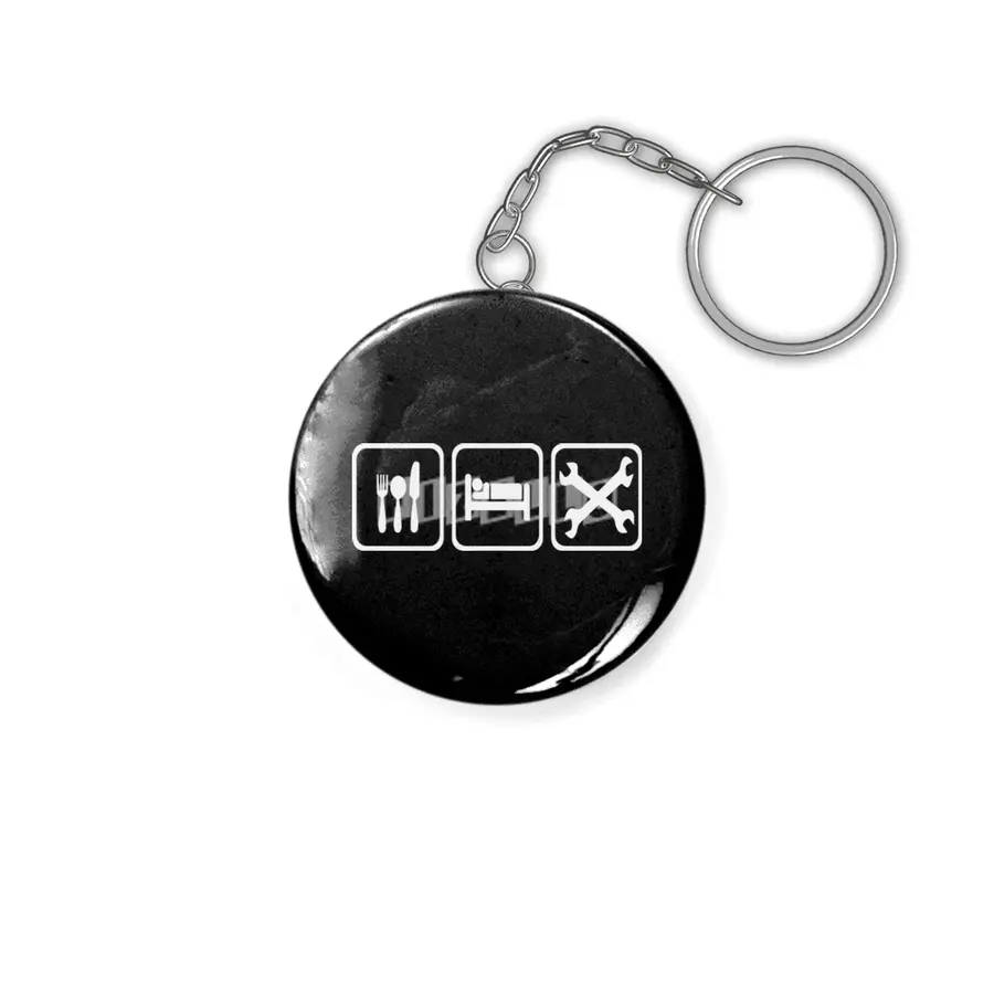 Funny Mechanic Eat Sleep Wrench Car Gear Head Tuner Drag Racing Street Mechanic Anahtarlık