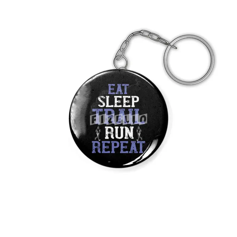 Running - Eat sleep trail run repeat Anahtarlık
