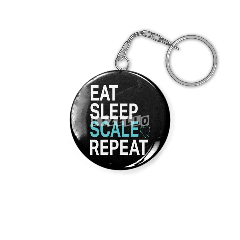 Funny Dental Hygienist Eat Sleep Scale Repeat Teeth Dentist T-Shirt Anahtarlık