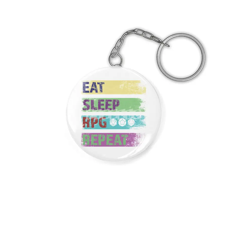 RPG - Eat Sleep RPG Repeat Geeky Gamer Anahtarlık