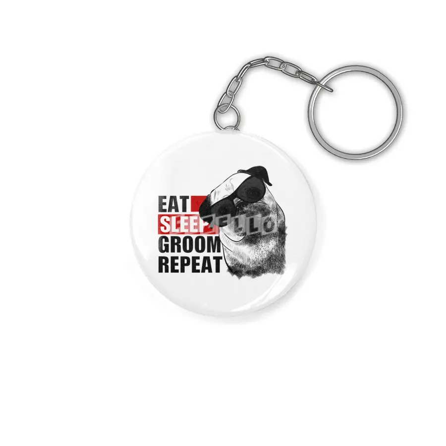 Dog Grooming Eat Sleep Groom Repeat Anahtarlık