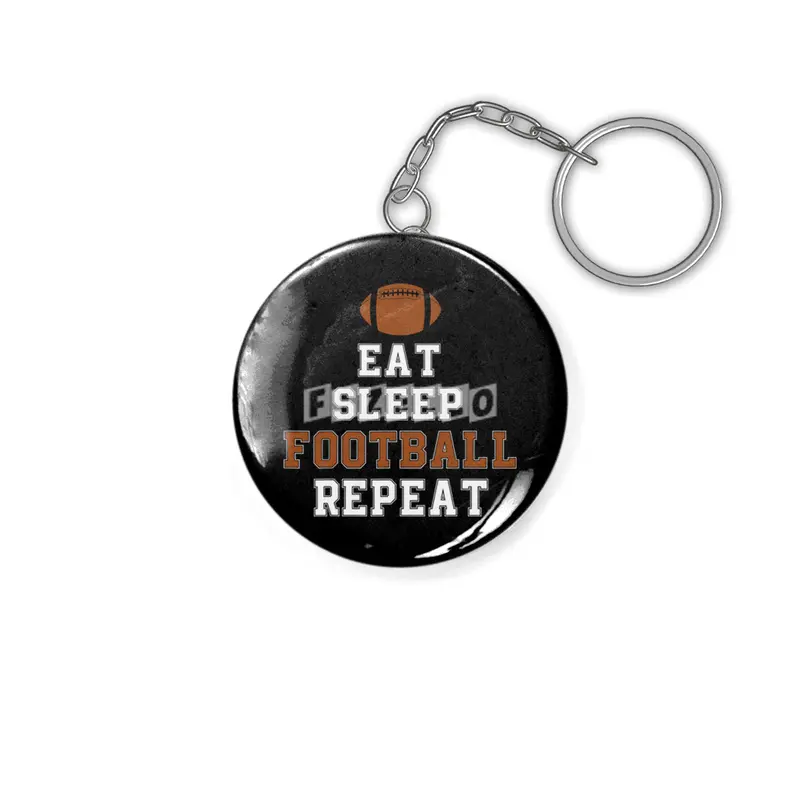 Football Player Eat Sleep Football Repeat Love Football Anahtarlık