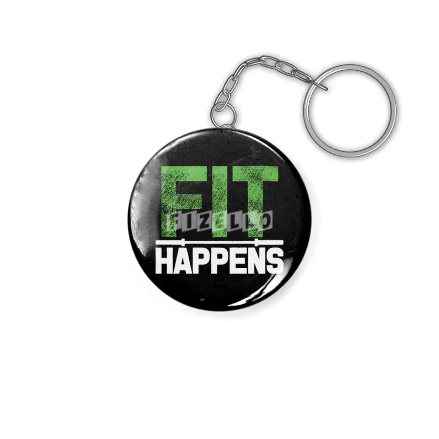 Fit Happens Cross Fit Barbell Fitness Exercise Workout Train Mens gym crossfit lifting Anahtarlık