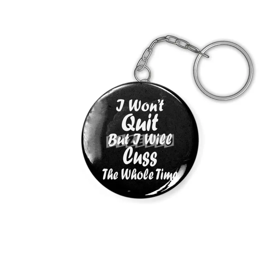 I Won_t Quit But I Will Cuss The Whole Time Workout Gym Tank Running Top Fitness Muscle Tee Funny Sl Anahtarlık