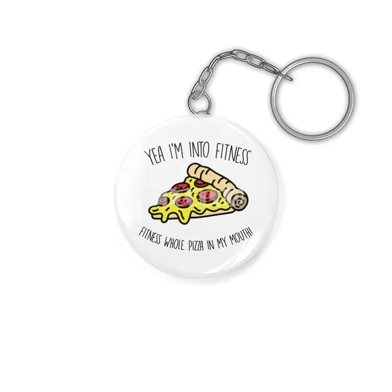Pink Stars: Yea I'm into Fitness Fitness whole pizza in my mouth! Anahtarlık