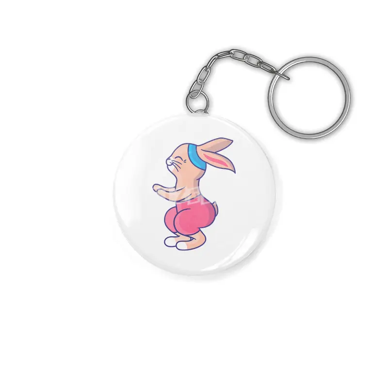 Bunny Fitness Pink Anahtarlık