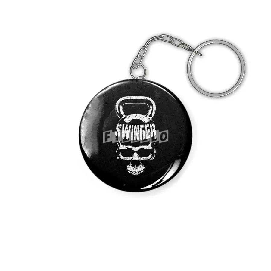 Kettlebell Swinger Skull Funny Halloween Gym Fitness Workout Anahtarlık